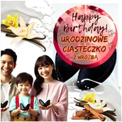Desery dla dzieci - Czarne Ciasteczko z Wróżbą - Urodzinowe z naklejką okrągłą - dla dzieci i dorosłych 1 szt - miniaturka - grafika 1