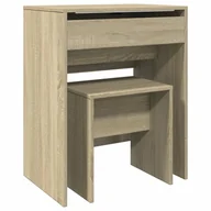 Toaletki - vidaXL Toaletka z taboretem dąb sonoma 60x40x113,5 cm - miniaturka - grafika 1