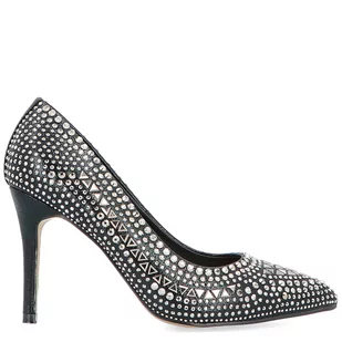 Wieczorowe szpilki z kryształkami - MENBUR 23345 CZARNE - Czółenka - miniaturka - grafika 3