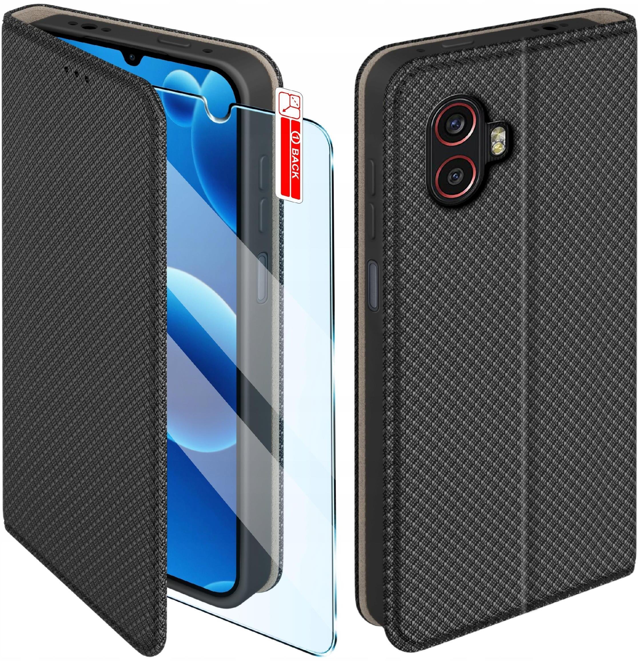 Etui MAGNET do Samsung XCover 6 Pro Zamykane Czarne Futerał + Szkło 9H