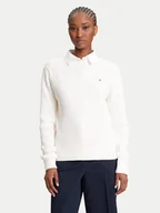Swetry damskie - Tommy Hilfiger Sweter Fine WW0WW44993 Écru Regular Fit - miniaturka - grafika 1