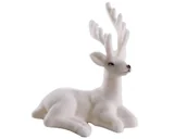 Ozdoby bożonarodzeniowe - Renifer Leżący Biały Flokowany Jelonek Dekoracyjny 15 Cm - miniaturka - grafika 1
