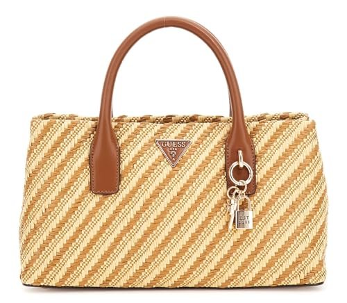 GUESS Simona Small Satchel, torebka damska, wyjątkowa, Naturalny/koniak, Taglia unica