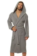 Szlafroki męskie - Szlafrok męski frotte Leon szary 4XL - miniaturka - grafika 1