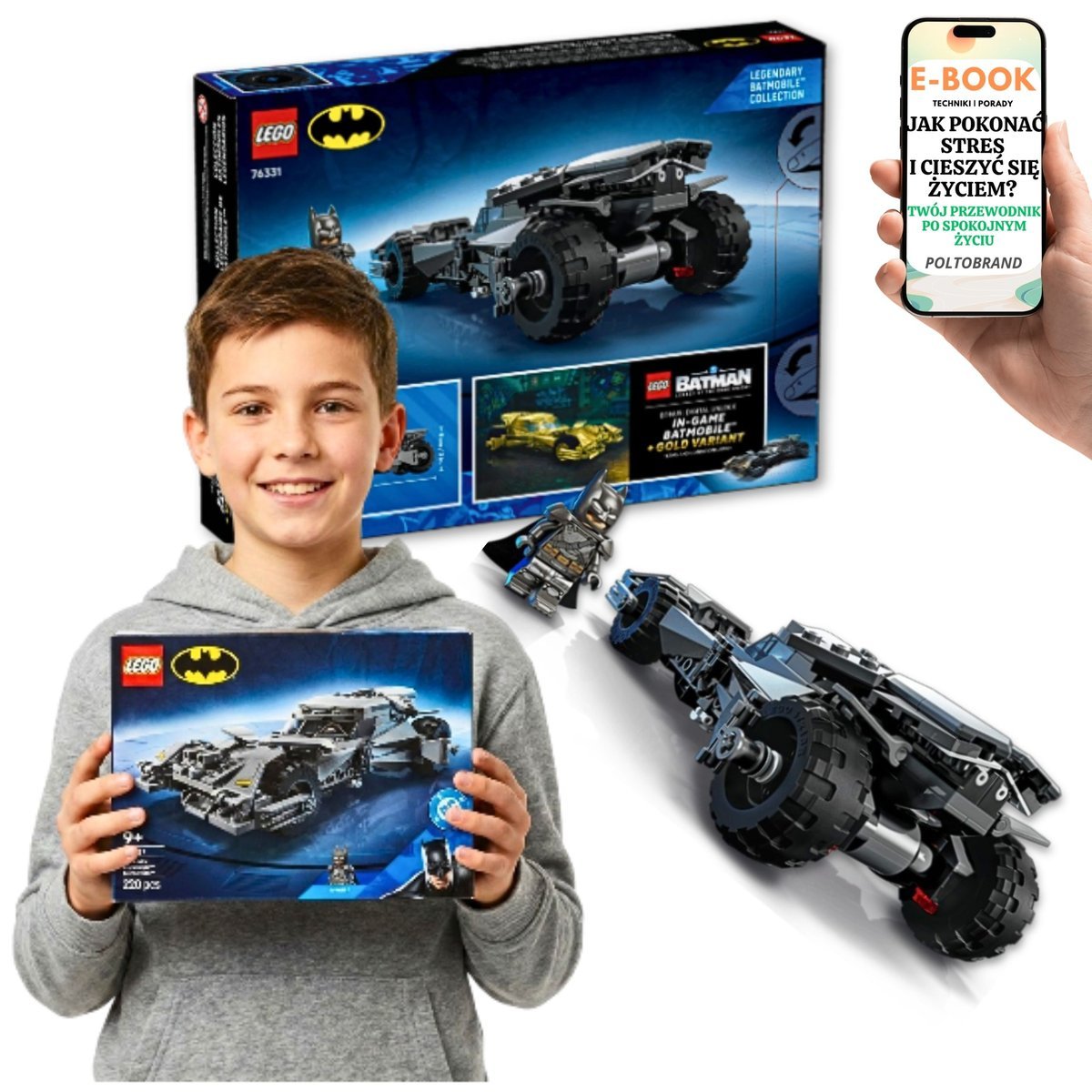 KLOCKI LEGO DC COMICS Batmobil Batman 76331 Super Heroes Auto Prezent Dla Wnuka + E-BOOK-1