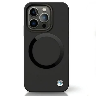Etui BMW BMHMP14SSILBK2 na iPhone 14 - czarne Signature Liquid Silicone MagSafe - Etui i futerały do telefonów - miniaturka - grafika 1