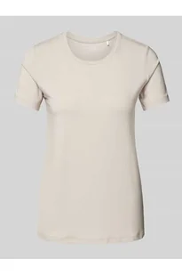 T-shirt z prążkowanym okrągłym dekoltem - Schiesser - Koszulki i topy damskie - miniaturka - grafika 1