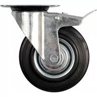 Narzędzia warsztatowe - Vorel Kółko skrętne z czarną gumą i hamulcem 160mm 87325 - miniaturka - grafika 1