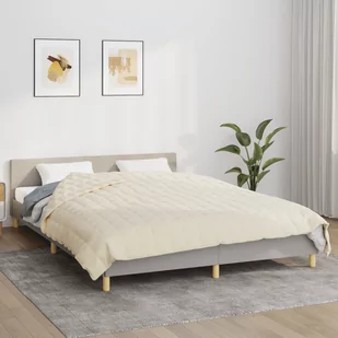 vidaXL Koc obciążeniowy, kremowy, 220x240 cm, 15 kg, tkanina - Koce - miniaturka - grafika 1