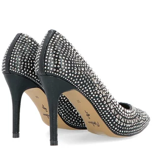 Wieczorowe szpilki z kryształkami - MENBUR 23345 CZARNE - Czółenka - miniaturka - grafika 9