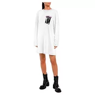 Sukienki - Replay Luźna sukienka damska, 001 White, XS - miniaturka - grafika 1