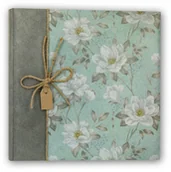 Albumy fotograficzne - Elegancki album na zdjęcia 24x24 cm, szary z kwiatami - miniaturka - grafika 1