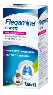 Flegamina Classic o smaku malinowym 4 mg/5 ml syrop 120 ml - Przeziębienie i grypa Flegamina Classic o smaku malinowym 4 mg/5 ml syrop 120 ml - Przeziębienie i grypa - miniaturka - grafika 1
