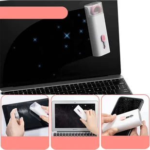 Czyścik Wielofunkcyjny zestaw czyszczący do słuchawek airpods klawiatur 7w1 Różowo-biały - Części i akcesoria do laptopów - miniaturka - grafika 9
