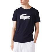 Koszulki męskie - Koszulka Lacoste Sport 3D Print Crocodile Breathable Jersey TH2042-525 - granatowa - miniaturka - grafika 1