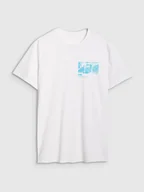 Koszulki męskie - 4F T-shirt męski bawełniany 4FRSS24TTSHM2106-10S Biały Roz. 3XL - miniaturka - grafika 1