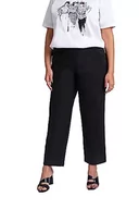 Spodnie damskie - Ulla Popken Damskie spodnie typu chinosy 7/8 Ruby, elastyczny ściągacz, szerokie, proste nogawki, spodnie rekreacyjne, Black Beauty, 48 - miniaturka - grafika 1