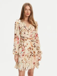 Guess Sukienka koktajlowa W5YK20 WDW82 Beżowy Regular Fit - Sukienki - miniaturka - grafika 1
