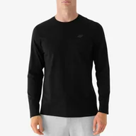 Koszulki sportowe męskie - Męski Longsleeve 4F Koszulka z długim rękawem Czarna M00TLONM375-20S - miniaturka - grafika 1