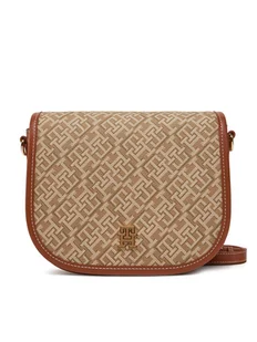 Tommy Hilfiger Torebka Th Monoplay Leather Saddle Bag AW0AW17414 Brązowy - Torebki damskie - miniaturka - grafika 1