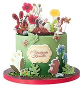 Dekoracje i nakrycia stołu na imprezę - Zestaw Dekoracje na Tort Krecik 18 El Krtek - miniaturka - grafika 1