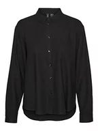 Bluzki damskie - VERO MODA Women's VMJESMILO LS Shirt WVN GA NOOS bluzka, czarna, S, czarny, S - miniaturka - grafika 1