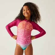 Stroje kąpielowe - Regatta Dziecięcy Kostium Kąpielowy Long Sleeve Różowy, Rozmiar: 116 cm - miniaturka - grafika 1