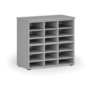 Regał sortujący PRIMO GRAY, 740 x 800 x 420 mm, 18 przegród, szary - Regały biurowe - miniaturka - grafika 1
