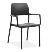 Fotele i krzesła biurowe - D2.Design Krzesło Riva z podłokietnikami czarne 8010352246027 - miniaturka - grafika 1