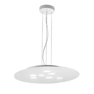 Lampy sufitowe - Okrągła lampa wisząca LED Luna z białego metalu, 72,5 x 60 cm, 10 żarówek GX53, maks. 10 x 8 W, podwójna emisja, IP20, żarówki nie są dołączone - miniaturka - grafika 1