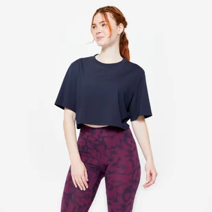 Koszulka damska Domyos Gym & Pilates crop top - Koszulki sportowe damskie - miniaturka - grafika 1