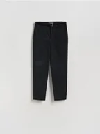 Spodnie damskie - Reserved - Spodnie cygaretki z paskiem - czarny - miniaturka - grafika 1