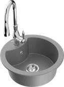 Zlewozmywaki z baterią - Mexen Diego zlewozmywak granitowy 1-komorowy z baterią kuchenną Savita, szary - 6512-71-672601-00 - miniaturka - grafika 1