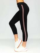 Spodnie sportowe damskie - Czarne legginsy damskie Denley TS214 - miniaturka - grafika 1