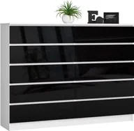 Komody - Elior Nowoczesna komoda do salonu biały + czarny połysk - Deos 4X - miniaturka - grafika 1