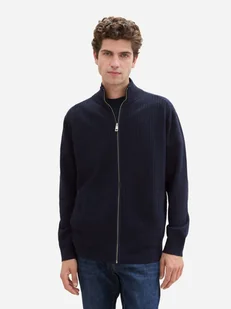 Sweter męski rozpinany na suwak Tom Tailor 1043195 S Granatowy (4067672994569). Swetry rozpinane męskie - Swetry męskie - miniaturka - grafika 1