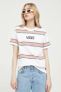 Vans t-shirt bawełniany kolor biały - Koszulki sportowe damskie - miniaturka - grafika 1