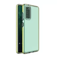 Etui i futerały do telefonów - Hurtel Spring Case pokrowiec żelowe etui z kolorową ramką do Samsung Galaxy S21 Ultra 5G żółty - miniaturka - grafika 1