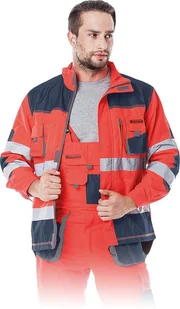 BLUZA OCHRONNA LHOLLMAN LH-FMNX-J; CZERWONO-GRANATOWO-SZARY (L) - Odzież robocza - miniaturka - grafika 1