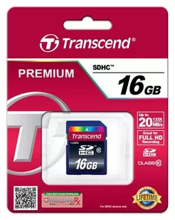 Karta pamięci TRANSCEND SDHC Class 10 16GB (Premium)-TS16GSDHC10 - Karty pamięci - miniaturka - grafika 1