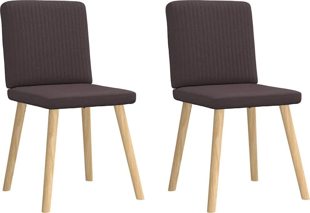Krzesła stołowe, 2 szt., ciemnobrązowe, obite tkaniną