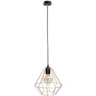 Lampy sufitowe - KET LAMPA wisząca metalowa OPRAWA industrialny ZWIS druciak złoty czarny KET688 - miniaturka - grafika 1