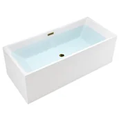 Wanny - Wanna wolnostojąca prostokątna przelew i korek złoty 150 cm Santa Hydrosan - miniaturka - grafika 1