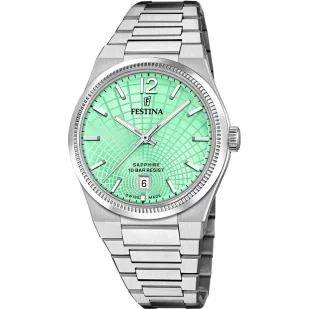 Zegarek Festina Swiss Made 20052/4 zegarek damski na bransolecie z turkusową tarczą - Zegarki damskie - miniaturka - grafika 1