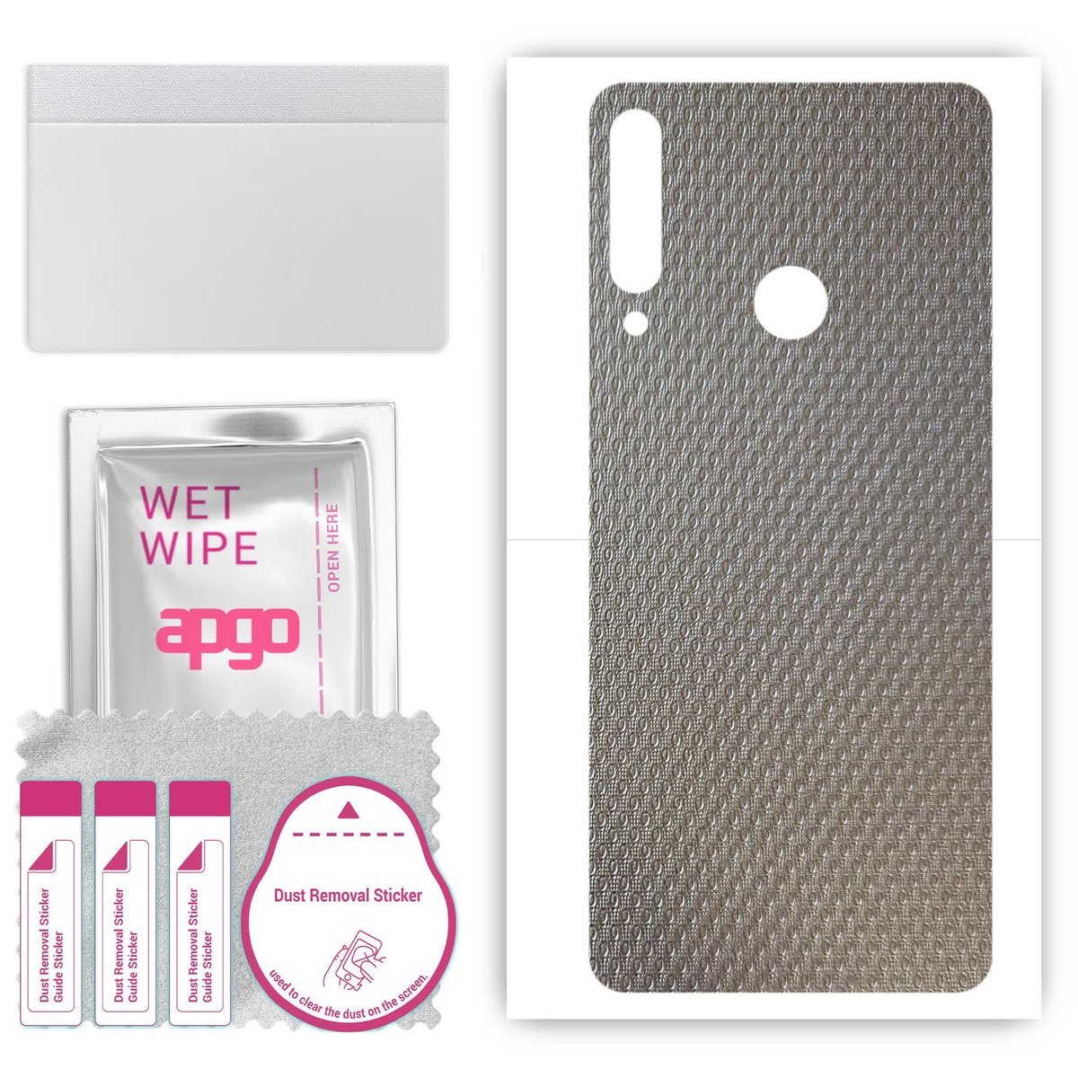 Folia naklejka skórka strukturalna na TYŁ do Huawei Y6p - Aluminium krople - apgo SKINS