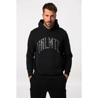 Bluzy sportowe męskie - Męska Bluza z kapturem fitness bluza nadruk na piersi kieszeń kangurka - miniaturka - grafika 1