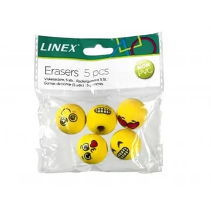 Linex Gumki na ołówek LINEX EMOJI opakowanie 5szt 400114751 guk0724089 - Gumki biurowe - miniaturka - grafika 1