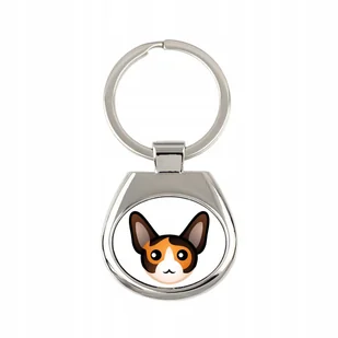 Kot Cornish Rex Brelok Breloczek do kluczy metal - Breloki - miniaturka - grafika 1