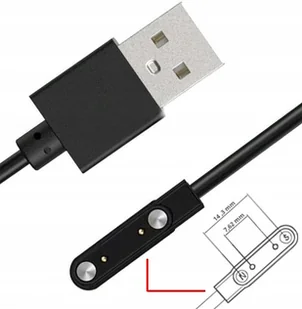 Ładowarka Magnetyczna Kabel 60Cm Usb Do Smartwatcha 7,62Mm - 2 Piny - Akcesoria do smartwatchy - miniaturka - grafika 1