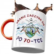 Kubki - Kubek Pomarańczowy na Urodziny 70 70te 70-te z Nadrukiem ze Zdjęciem + Opakowanie na prezent (wzór 03) - miniaturka - grafika 1